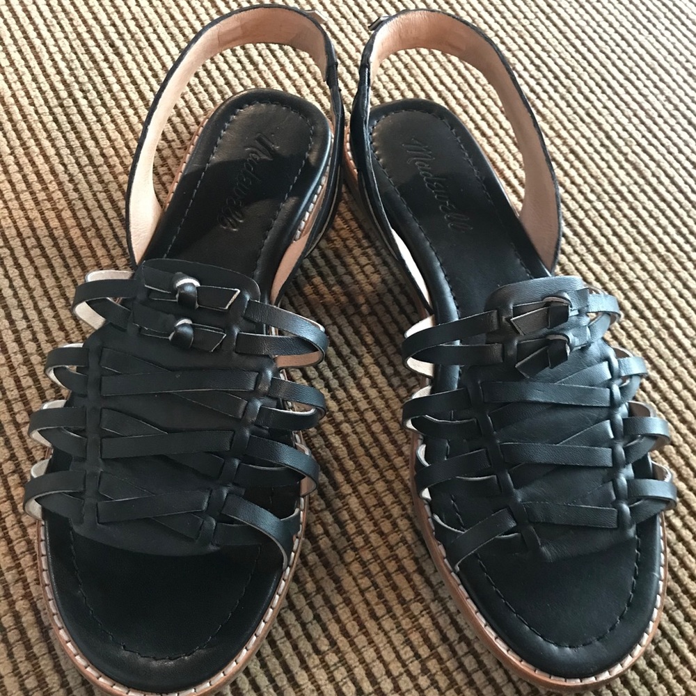 Madewell The Maya Huarache Sandals Sz. 7 Black